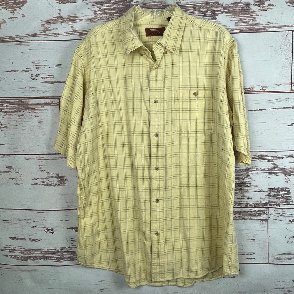 Bob Timberlake Yellow Plaid Button Shirt XL